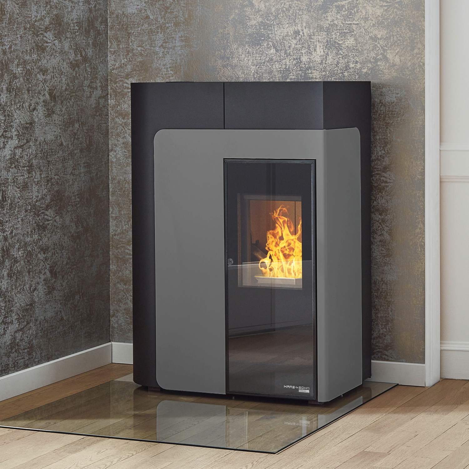 Haas+Sohn HSP 8 Home II 445.08 poêle à granulés Perl-Noir | Façade Perl-Gris