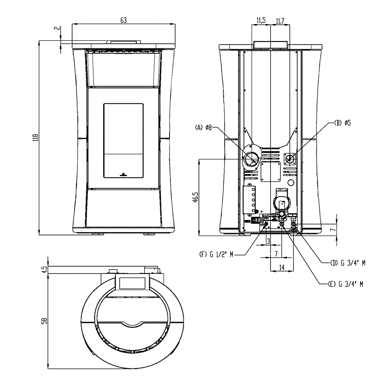 Edilkamin Cherie H 14 Evo poêle à granulés hydro acier blanc