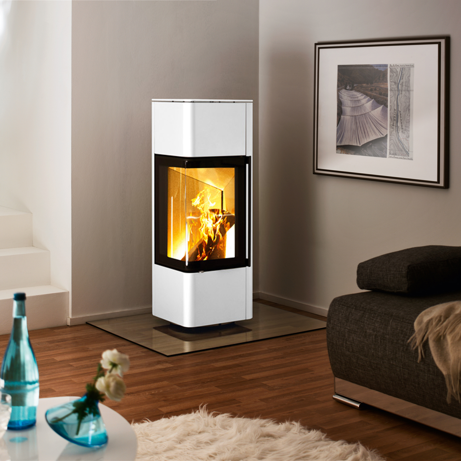 Spartherm Cubo S RLU Poêle à bois Blanc