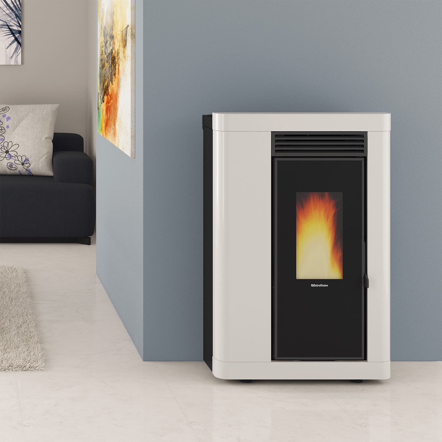 Extraflame Annabella AD EVO poêle à granulés acier blanc Extraflame Annabella AD EVO poêle à granulés acier blanc