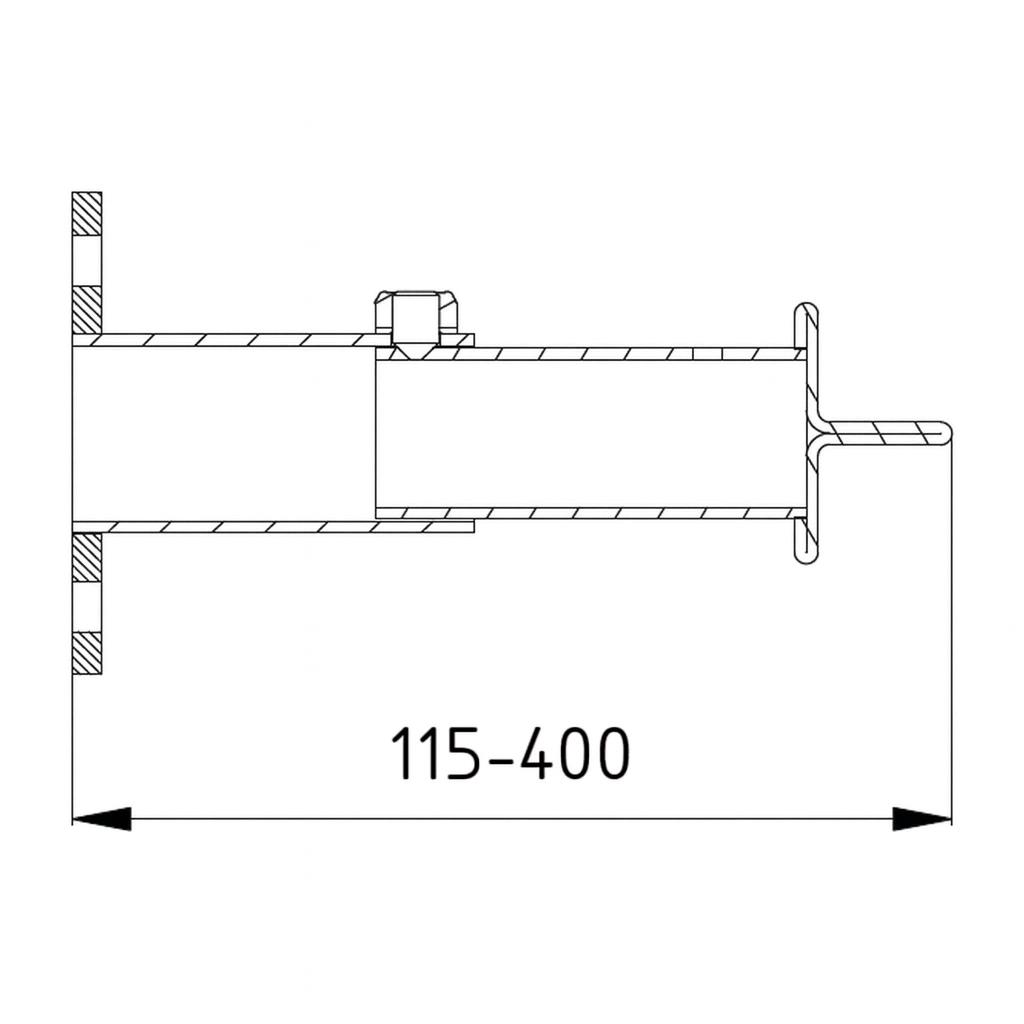 Raik Lifestyle DUO support mural noir pour Bride 115–400mm pour tuyau de fumée / conduit de fumée