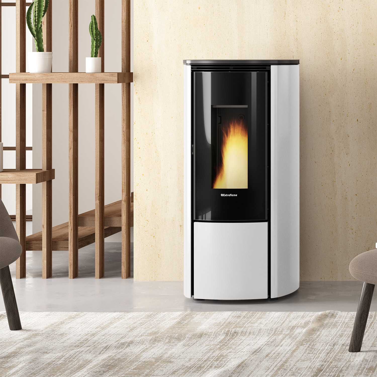 Extraflame Evolution Line Katia 9 poêle à granulés acier blanc