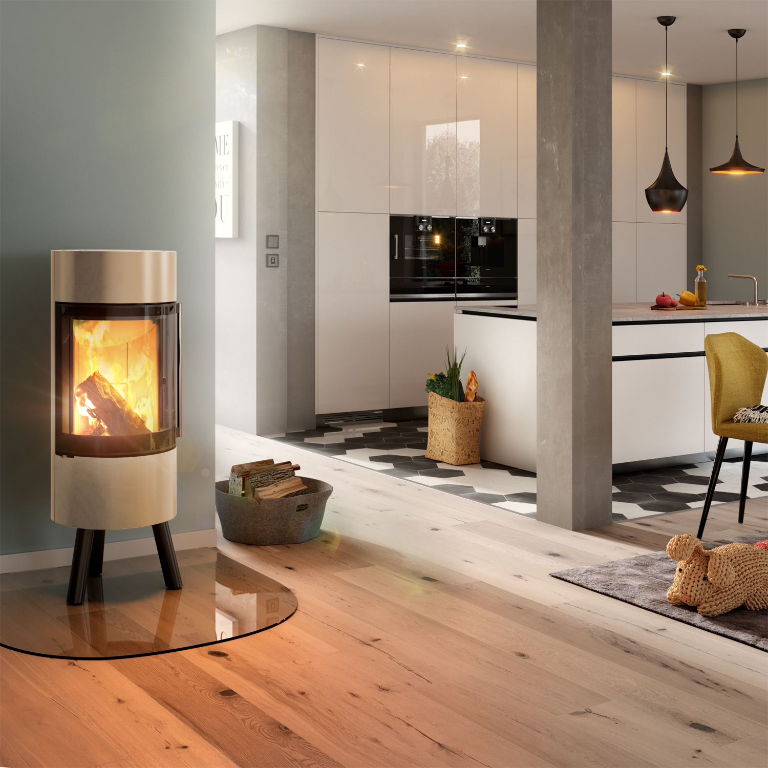 Spartherm Passo XS poêle à bois sur trépied Perle