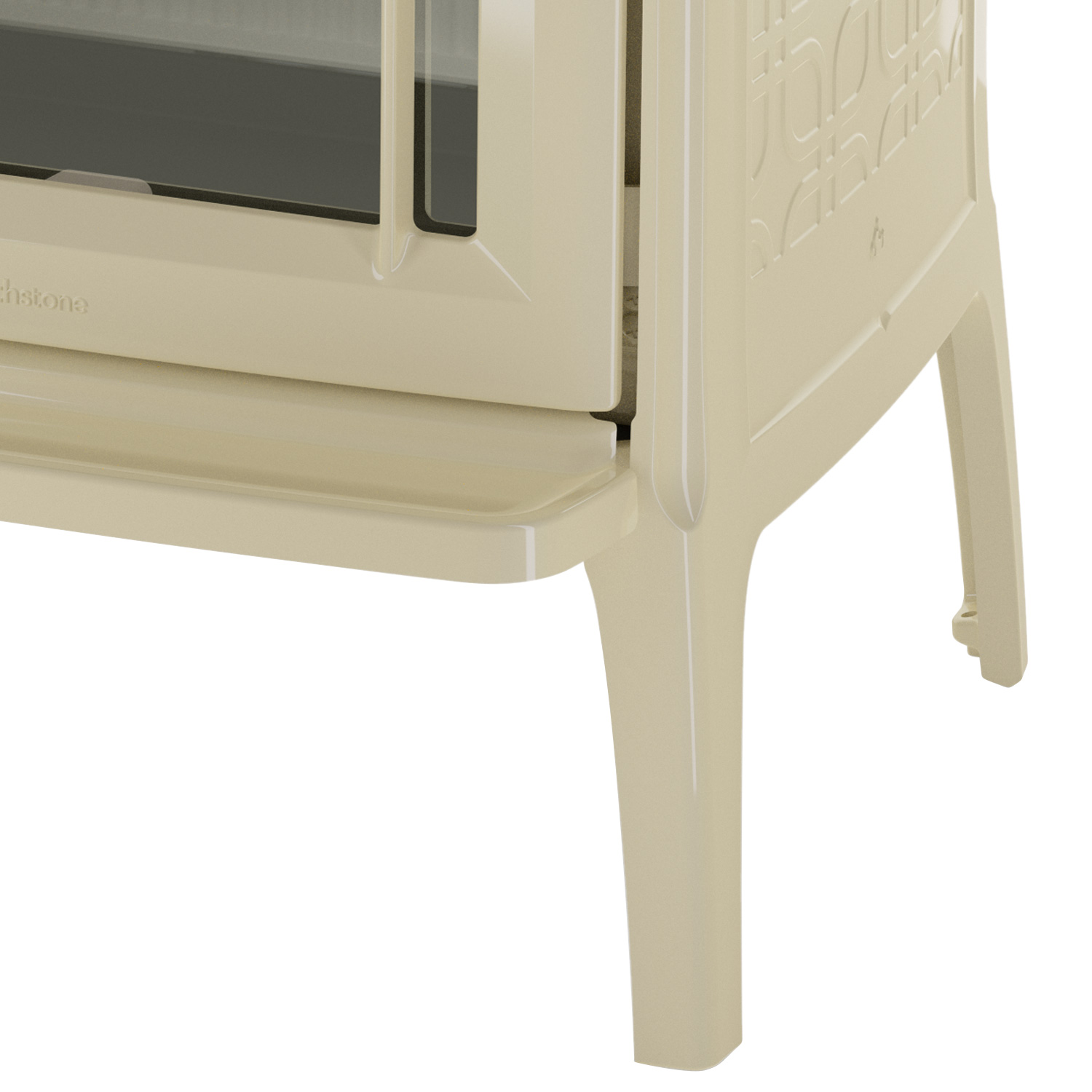 Poêle à bois Hergom Shelburne en fonte émaillée beige
