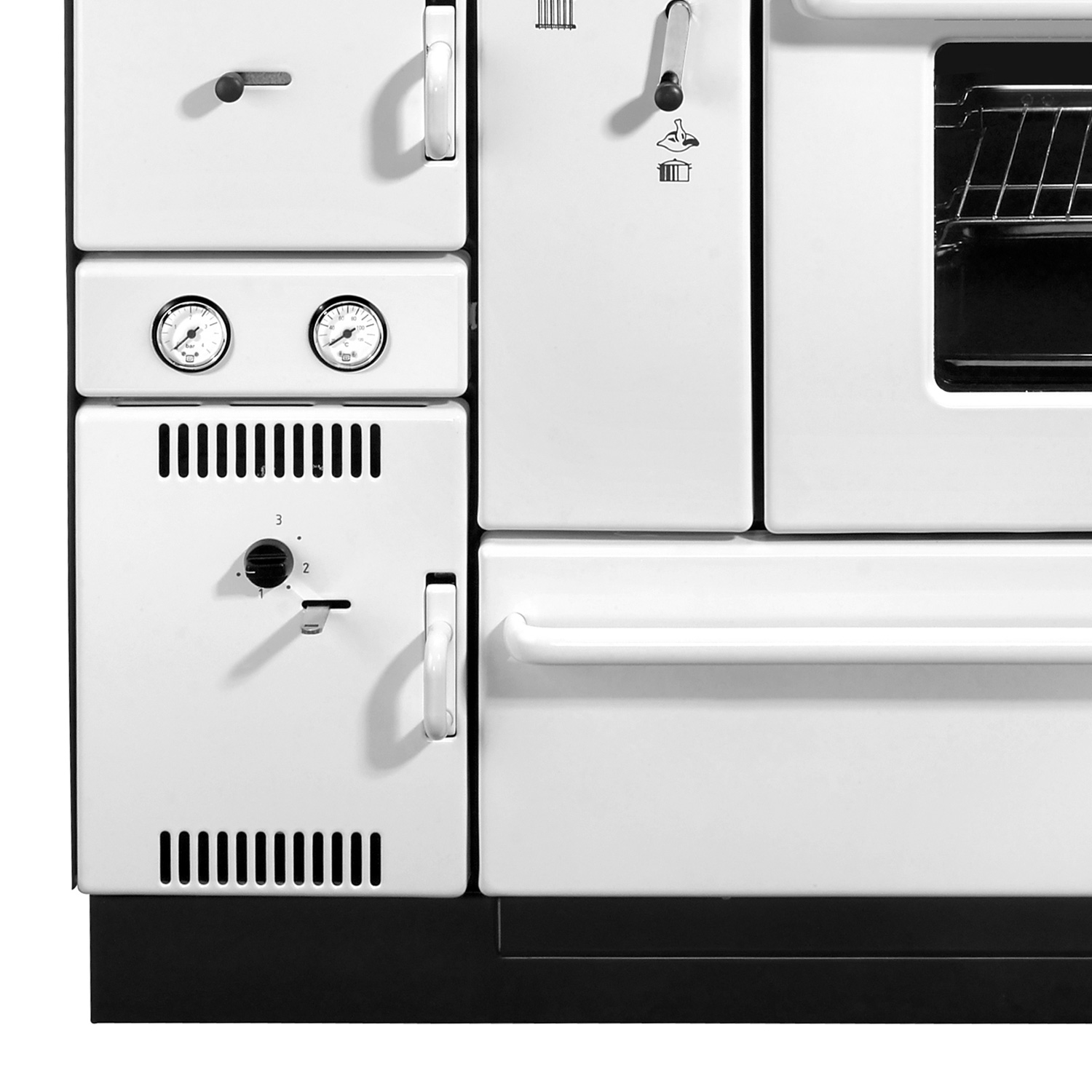 Wamsler K 178 Poêle de cuisine avec échangeur d'eau Blanc Tuyau de fumée à droite