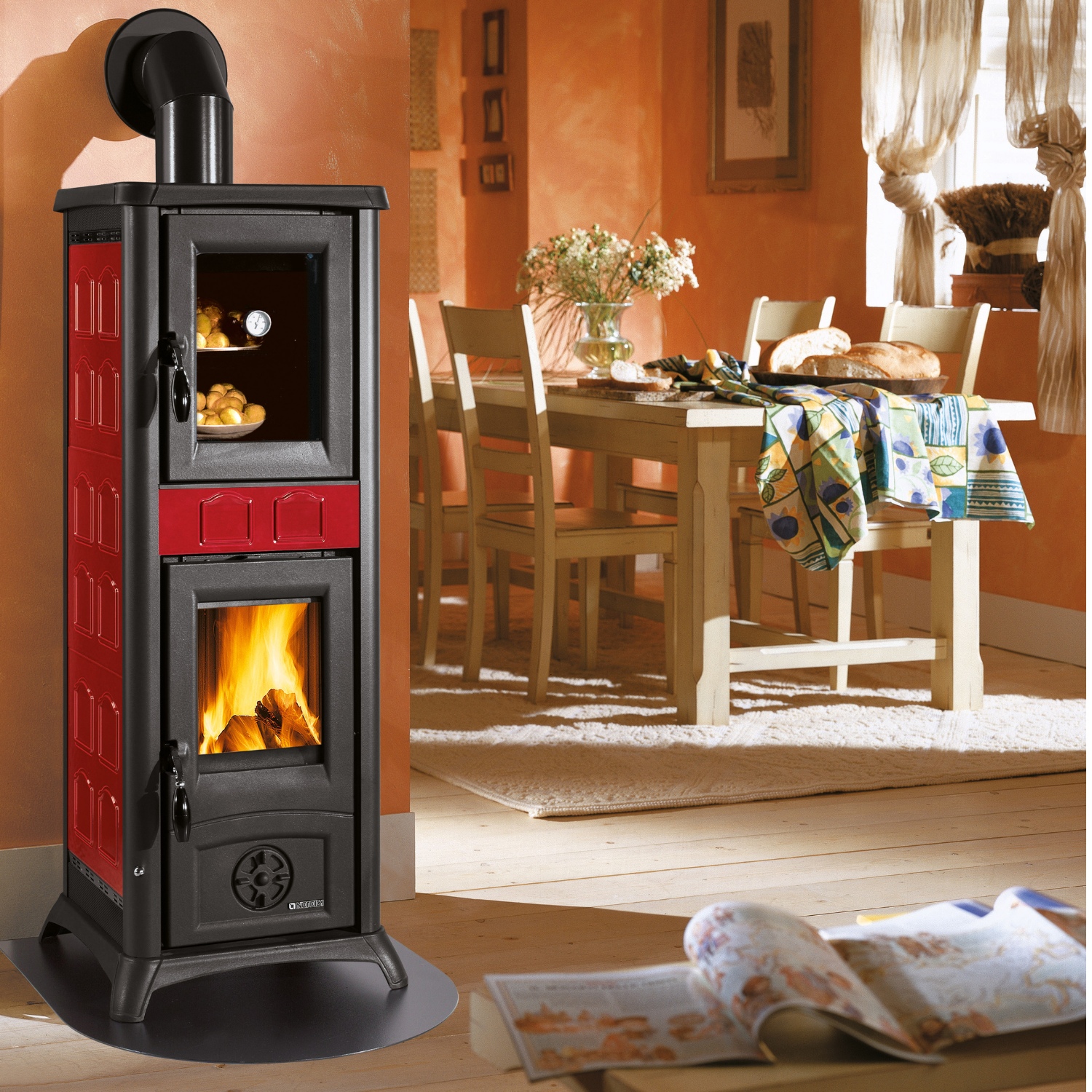 La Nordica Gemma Forno 5.0 Poêle à bois en céramique Élégance Bordeaux La Nordica Gemma Forno 5.0 Poêle à bois en céramique Élégance Bordeaux