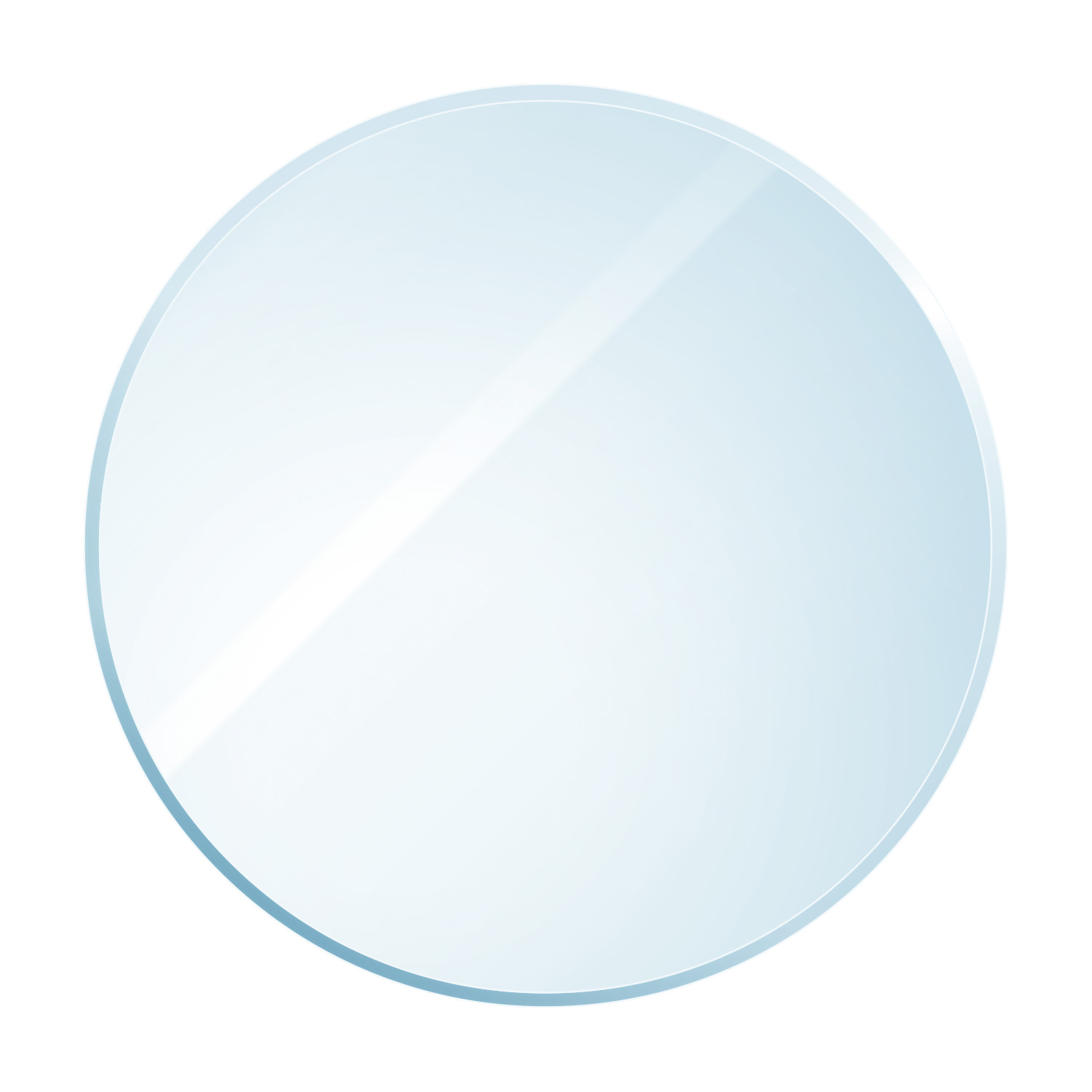 Plaque de verre circulaire Raik Kamin avec facette incluse