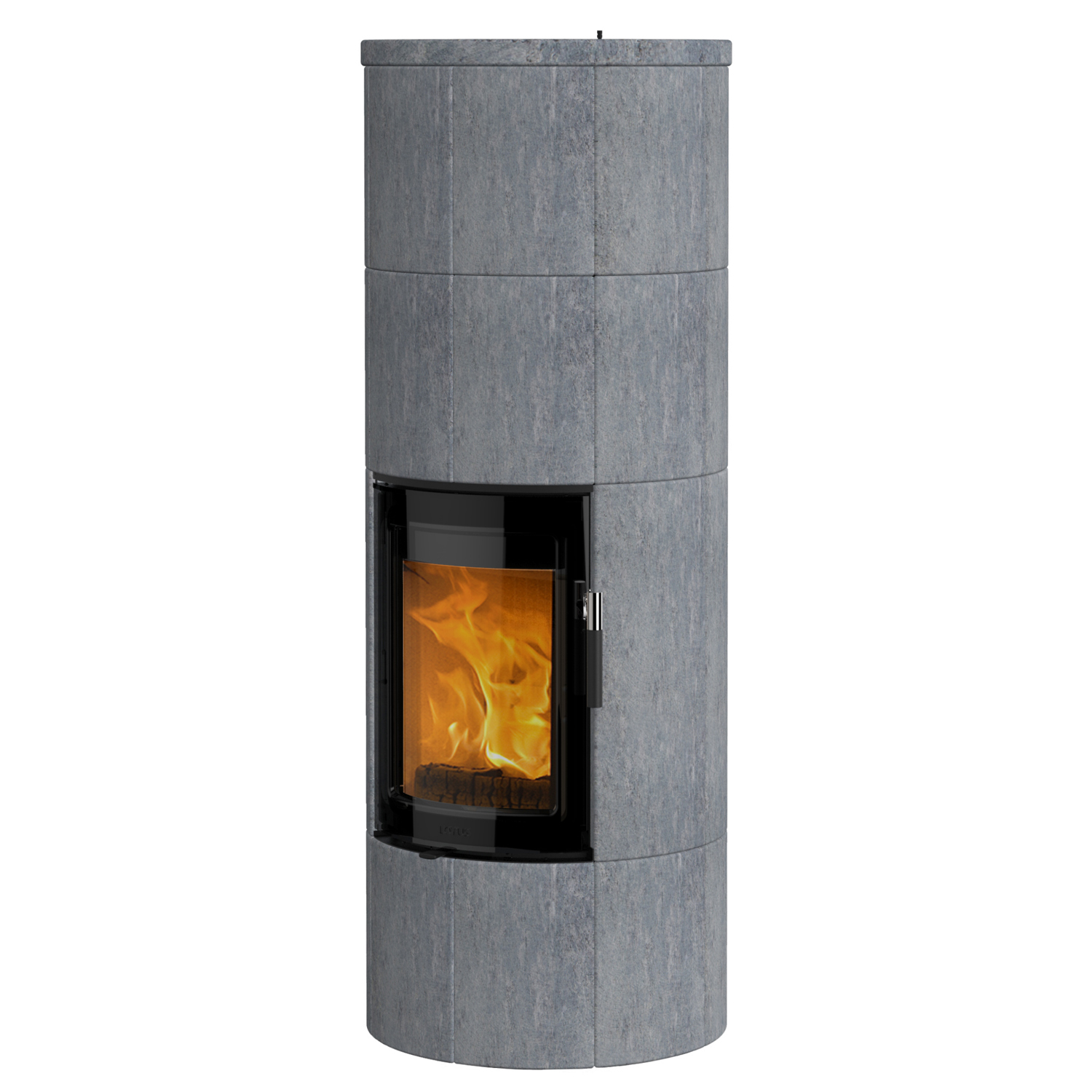 Poêle à bois Lotus Maestro 2 en pierre ollaire, porte Magic, sortie de fumée à l'arrière