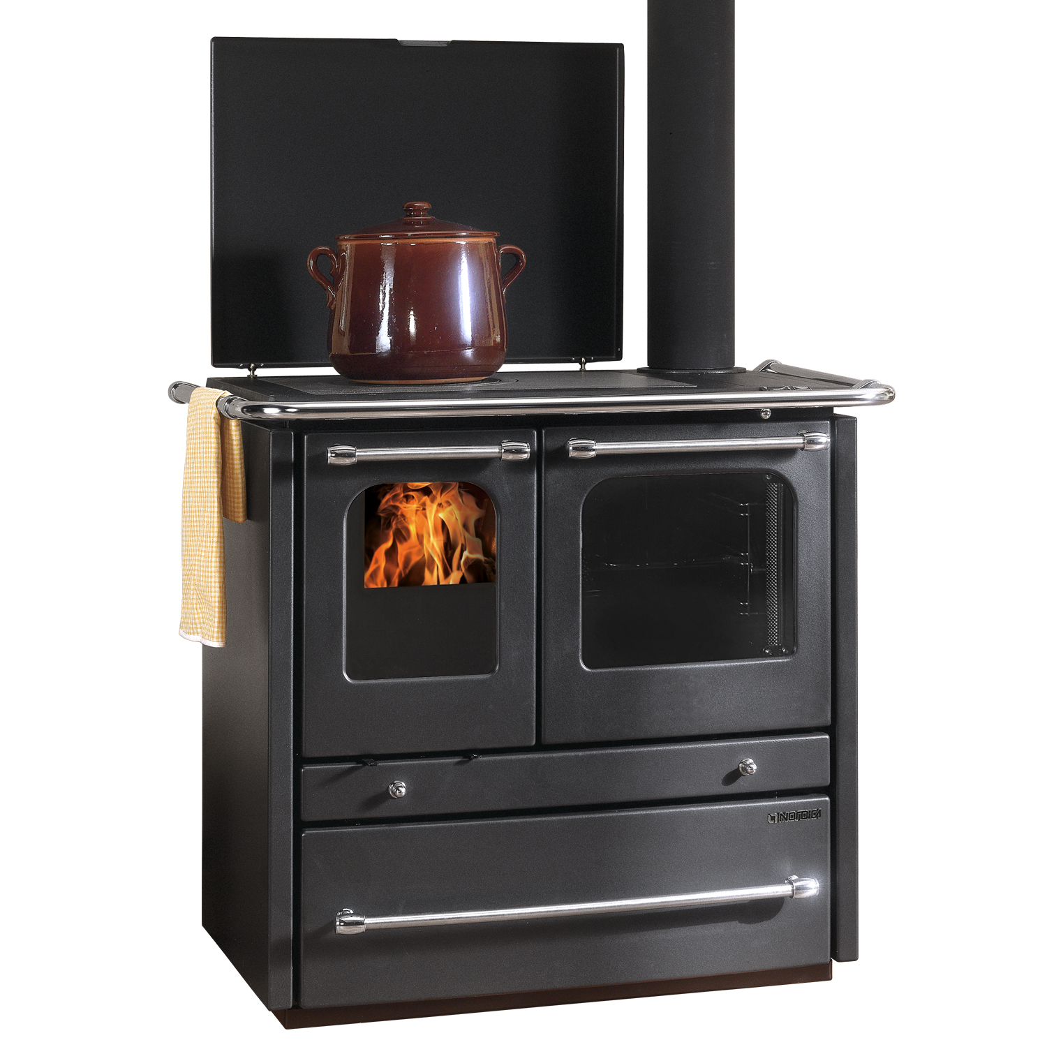 Cuisinière à bois avec bouilleur La Nordica Termosovrana Anthracite