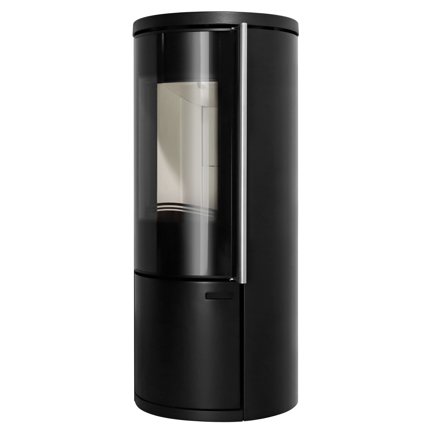 Schmitzker Fisterra Cristal Poêle à bois en acier noir, vitre frontale