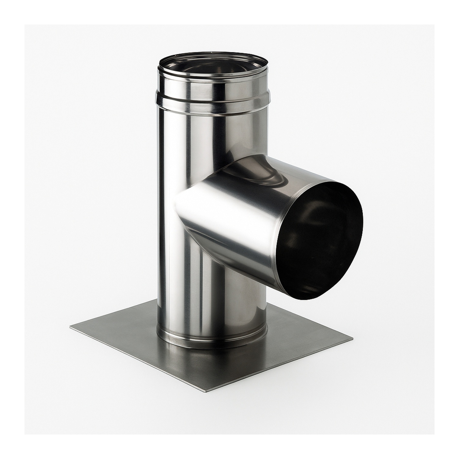 Schiedel ICS raccordement tuyaux 85° Ø130 mm avec aspiration d’air double paroi brillant