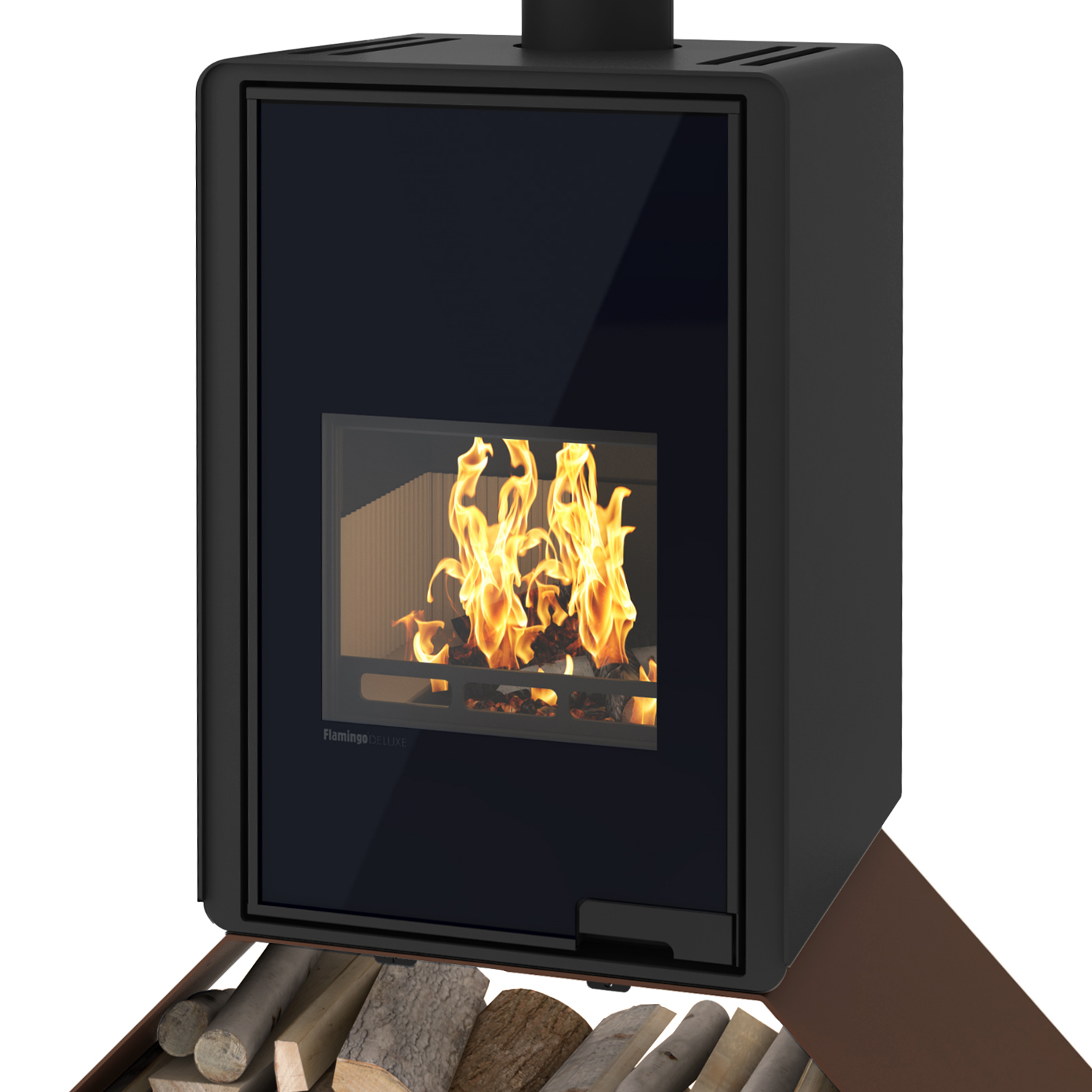 Poêle à bois HS Flamingo Deluxe Senai Marron
