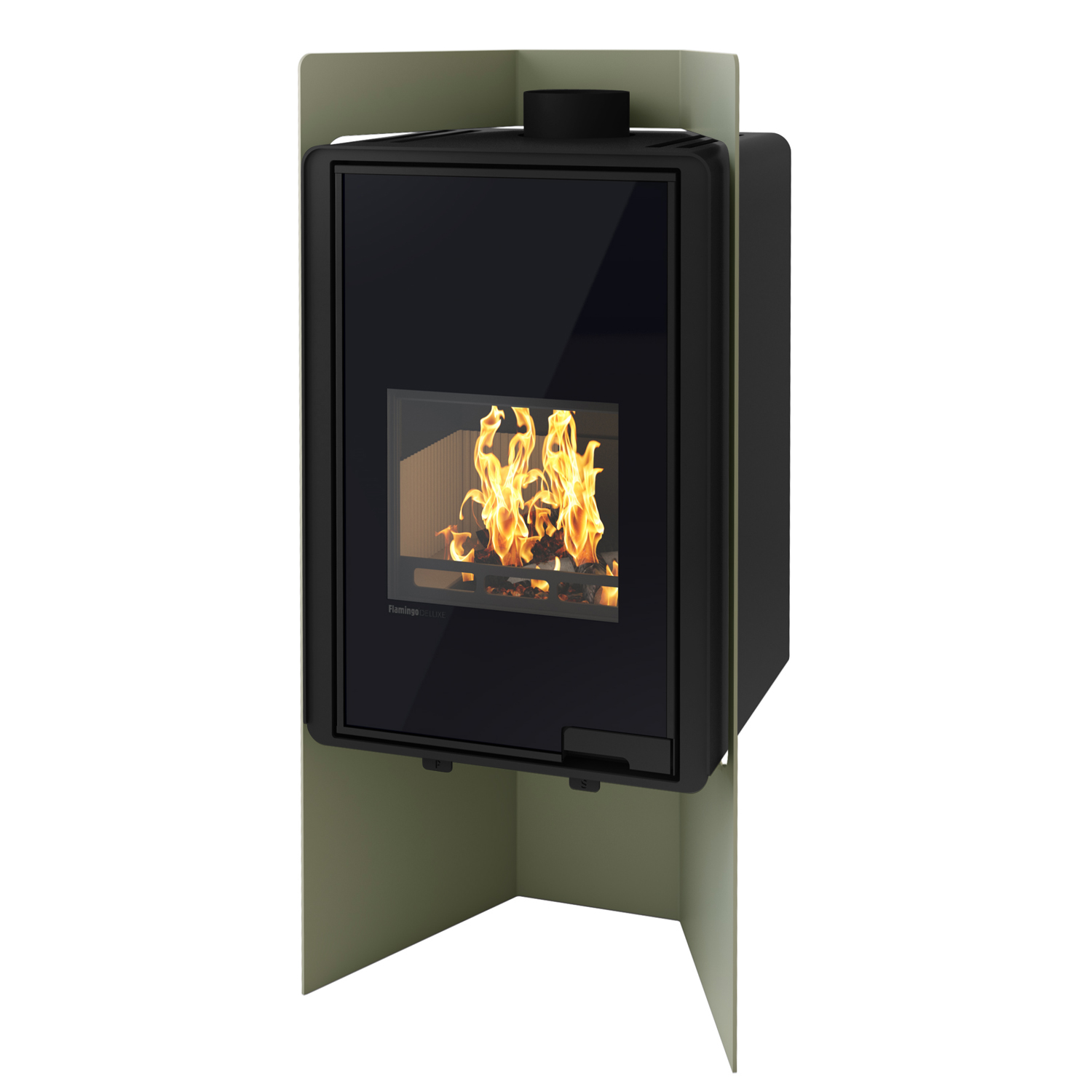 HS Flamingo Deluxe Pulau Poêle à bois Olive
