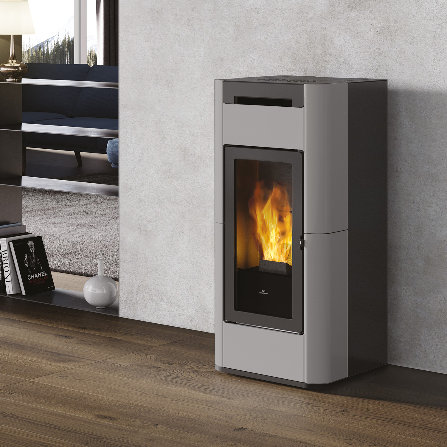 Edilkamin Tera H 25 Evo poêle à granulés hydro céramique gris clair