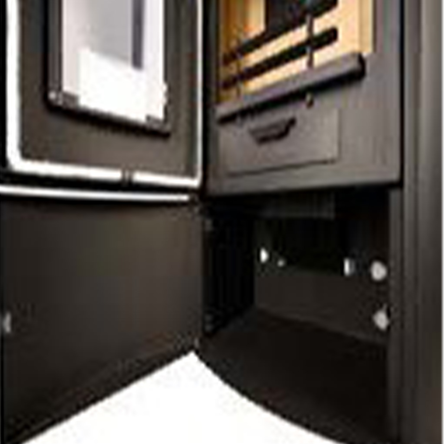 Haas+Sohn WIEN.l easy III 3 vitres avec compartiment range-bûches poêle à bois sans porte noir profond