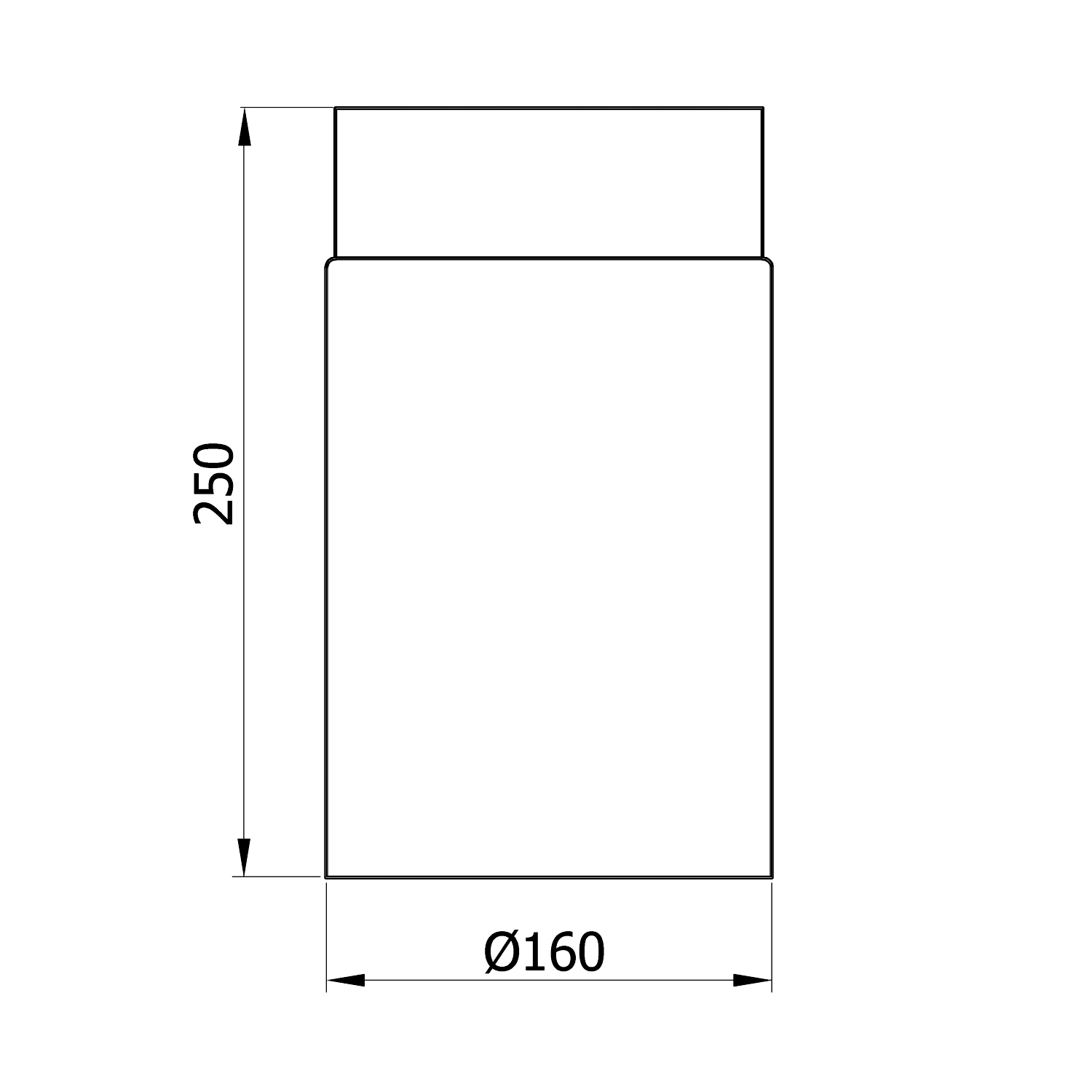 Raik Basic élément de longueur 160mm gris fonte L: 250mm pour tuyau de fumée / conduit de fumée