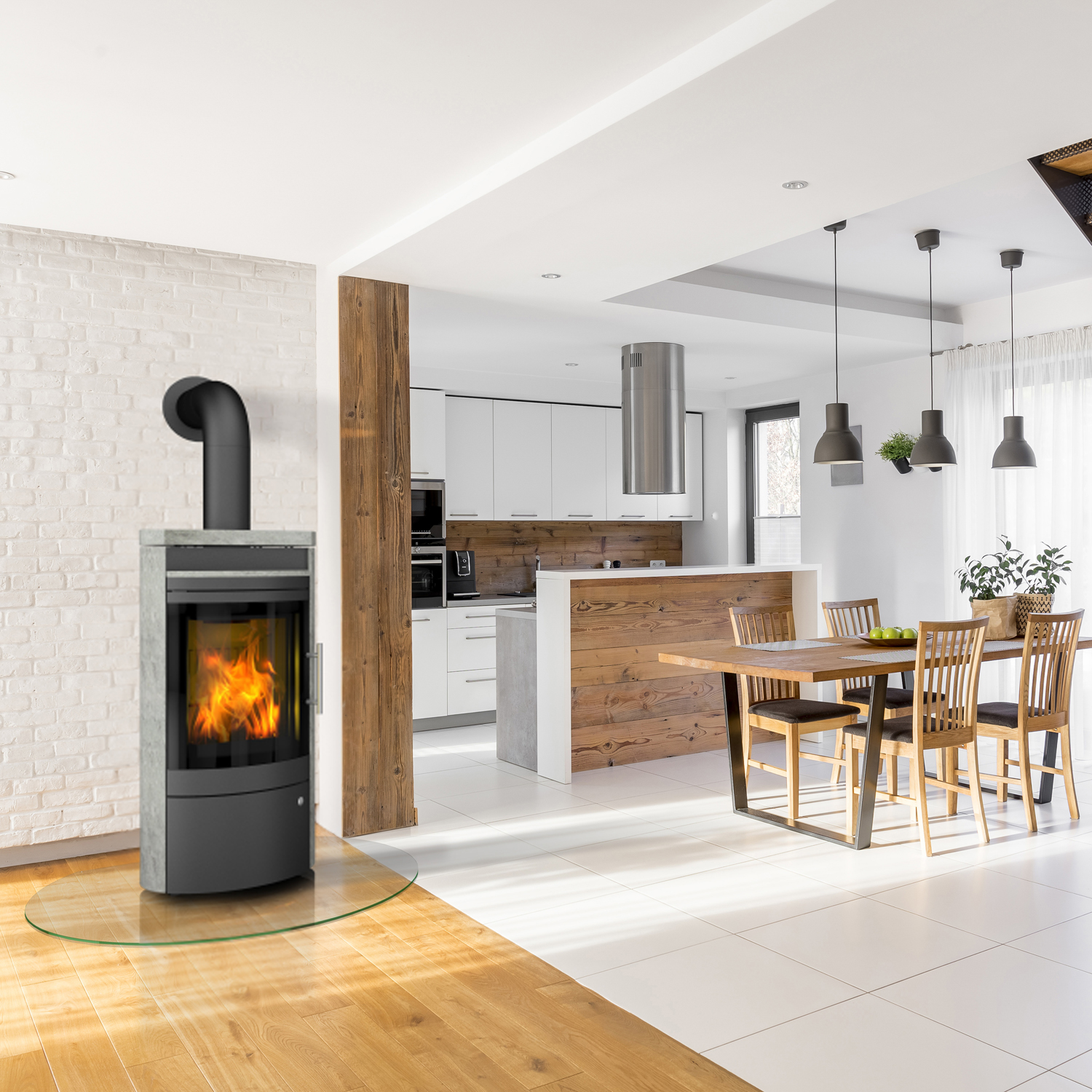 Poêle à bois Libra de Königshütte en pierre naturelle serpentine