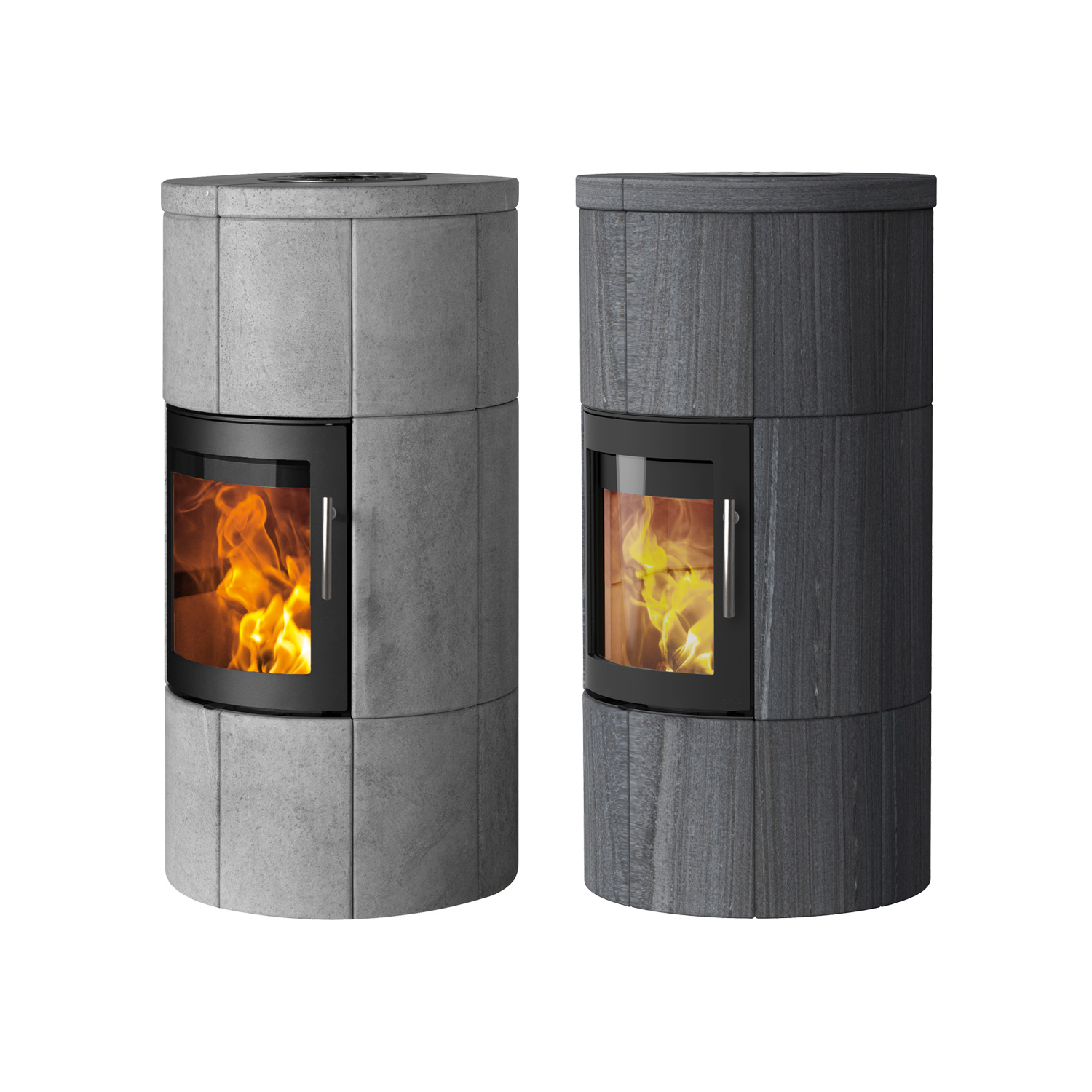 Poêle à bois Lotus M1 Noir / Pierre ollaire, évacuation des fumées par le haut