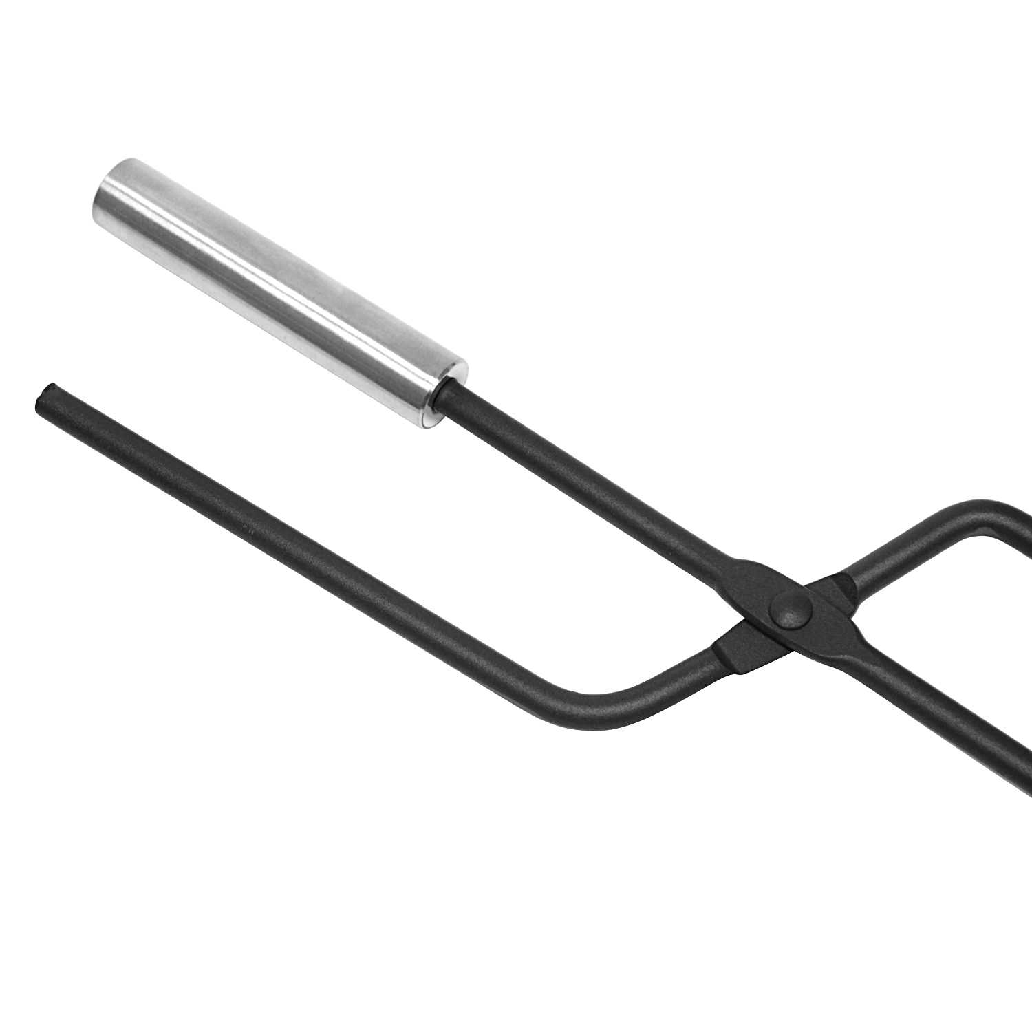 Ensemble d'accessoires de cheminée Albert, 4 pièces, noir, poignées en acier inoxydable, 66 cm